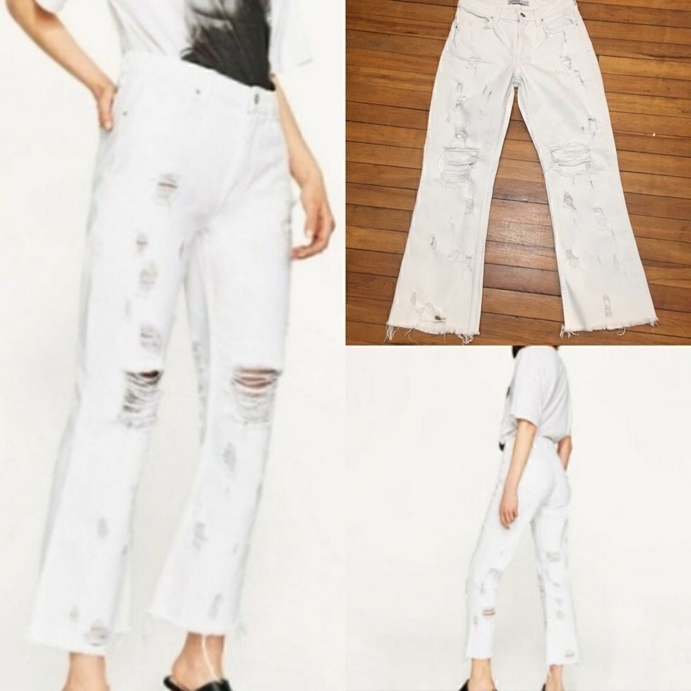 ZARA seriously destroyed ripped denim